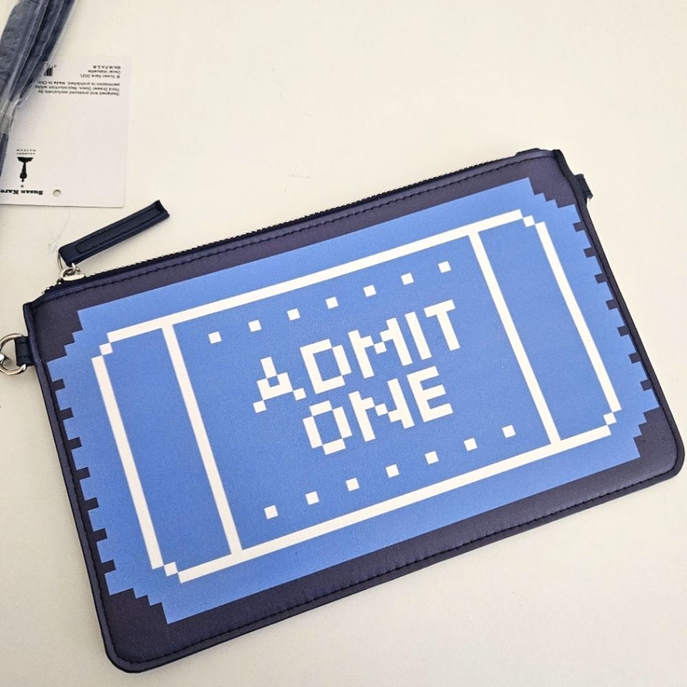 NWT Susan Kare x Academy Purse | Admit One Ticket Crossbody Zip Coin Purse - Picture 2 of 4